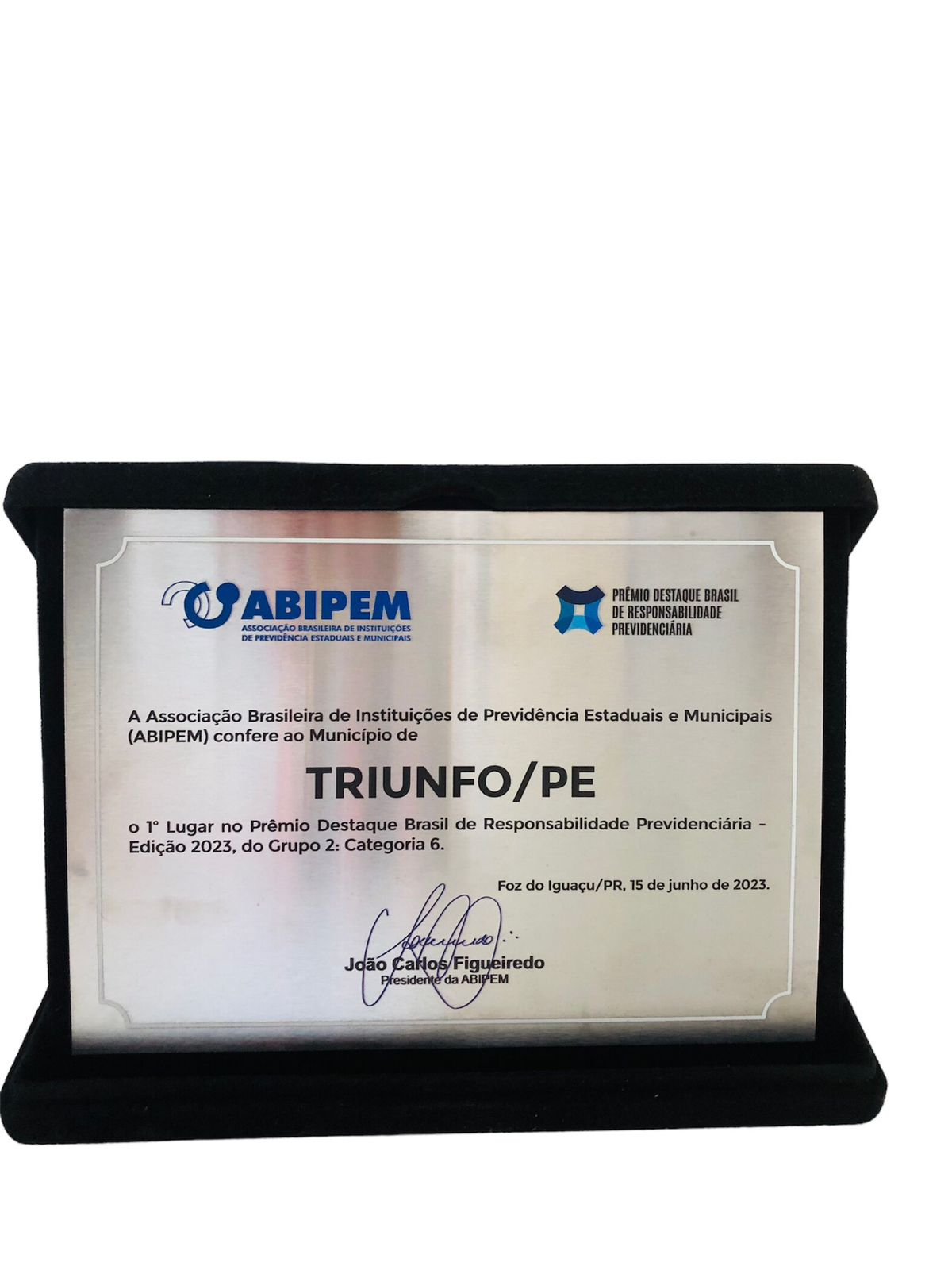 1° Lugar no Prêmio Destaque Brasil de Responsabilidade Previdênciara - Edição 2023, do Grupo 2. Categoria 6. 